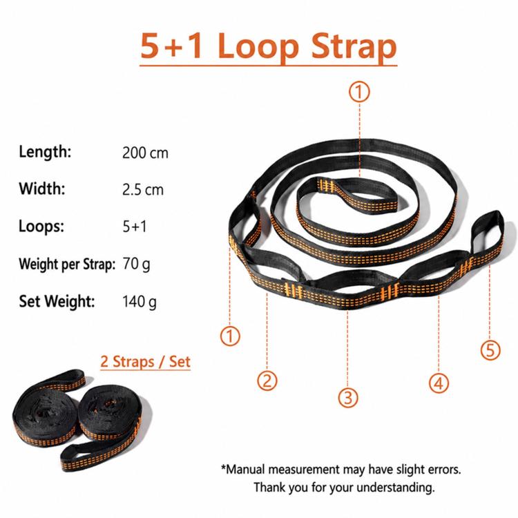 Multi-Purpose Colorful Swing Rope Outdoor Camping Adjustable Loop + Quick Buckle Set 2pcs
