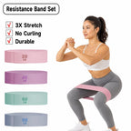 Glute training Yoga Resistance Band Squat Loop Elastic Band, Pink 20Pounds, Purple 40Pounds, Green 60Pounds, Blue 90Pounds, 4 PCS (Pink+Purple+Green+Blue)