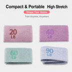 Glute training Yoga Resistance Band Squat Loop Elastic Band, Pink 20Pounds, Purple 40Pounds, Green 60Pounds, Blue 90Pounds, 4 PCS (Pink+Purple+Green+Blue)