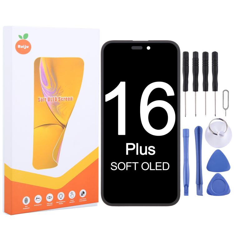 RJ Soft OLED Screen, For iPhone 17 Pro Max, For iPhone 17 Pro, For iPhone 17, For iPhone 16 Pro Max, For iPhone 16 Pro, For iPhone 16 Plus, For iPhone 16, For iPhone 15 Pro Max, For iPhone 15 Pro, For iPhone 15 Plus, For iPhone 15, For iPhone 14 Plus  ...