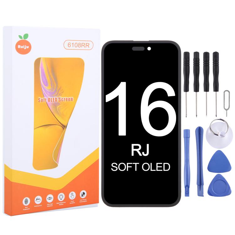 RJ Soft OLED Screen, For iPhone 17 Pro Max, For iPhone 17 Pro, For iPhone 17, For iPhone 16 Pro Max, For iPhone 16 Pro, For iPhone 16 Plus, For iPhone 16, For iPhone 15 Pro Max, For iPhone 15 Pro, For iPhone 15 Plus, For iPhone 15, For iPhone 14 Plus  ...