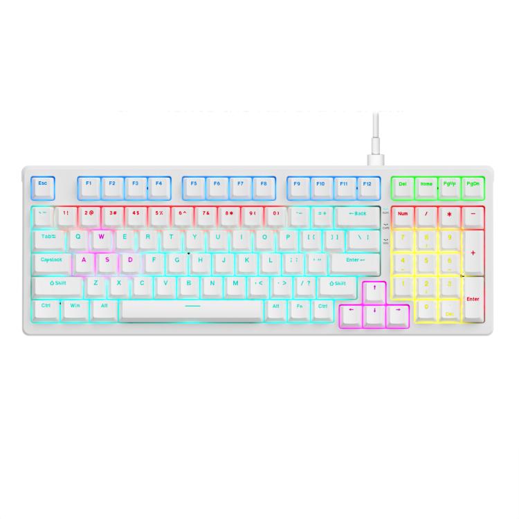 Lenovo GK10 RGB 98 Keys Wired Mechanical Keyboard, Tea Axis, Red Axis, Blue Axis