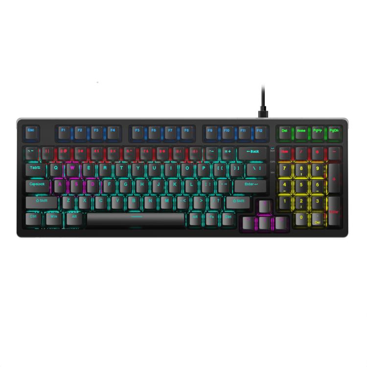 Lenovo GK10 RGB 98 Keys Wired Mechanical Keyboard, Tea Axis, Red Axis, Blue Axis