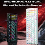 Lenovo GK10 RGB 98 Keys Wired Mechanical Keyboard, Tea Axis, Red Axis, Blue Axis