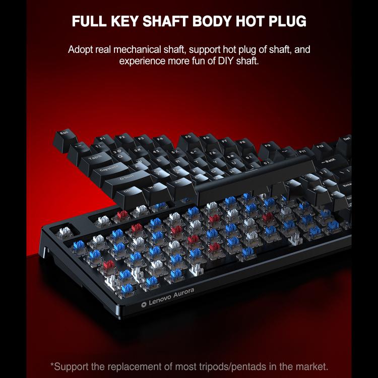 Lenovo GK10 RGB 98 Keys Wired Mechanical Keyboard, Tea Axis, Red Axis, Blue Axis