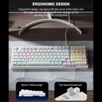 Lenovo GK10 RGB 98 Keys Wired Mechanical Keyboard, Tea Axis, Red Axis, Blue Axis