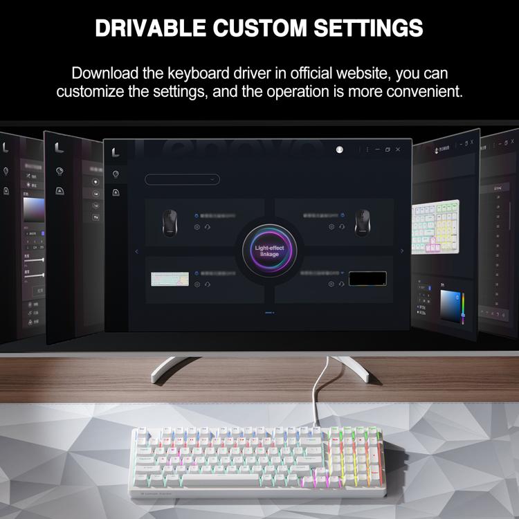 Lenovo GK10 RGB 98 Keys Wired Mechanical Keyboard, Tea Axis, Red Axis, Blue Axis