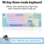 Lenovo GK10 RGB 98 Keys Three Modes Wireless Mechanical Keyboard, Tea Axis, Red Axis, Blue Axis