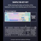 Lenovo GK10 RGB 98 Keys Three Modes Wireless Mechanical Keyboard, Tea Axis, Red Axis, Blue Axis