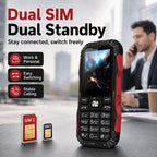 HE248 Rugged Style Phone, 2.4 inch, 3D Keys Network: 2G, Dual SIM, BT, Torch, Russian Keyboard, No Power Plug