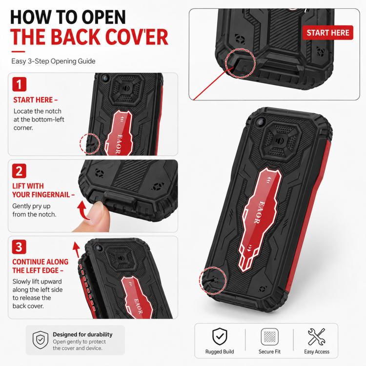 HE248 Rugged Style Phone, 2.4 inch, 3D Keys Network: 2G, Dual SIM, BT, Torch, Russian Keyboard, No Power Plug