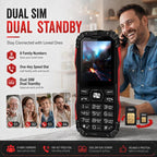 HE248 Rugged Style Phone, 2.4 inch, 3D Keys Network: 2G, Dual SIM, BT, Torch, Russian Keyboard, No Power Plug