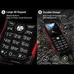 HE248 Rugged Style Phone, 2.4 inch, 3D Keys Network: 2G, Dual SIM, BT, Torch, Russian Keyboard, No Power Plug