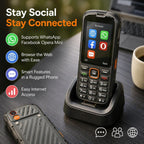 HP290Z 4G IP68 Rugged Phone, 2.8 inch, 3000mAh Battery, Network: 4G, BT, FM, SOS, Torch, With Charging Dock, EU Plug, US Plug, UK Plug