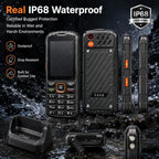 HP290Z 4G IP68 Rugged Phone, 2.8 inch, 3000mAh Battery, Network: 4G, BT, FM, SOS, Torch, With Charging Dock, EU Plug, US Plug, UK Plug