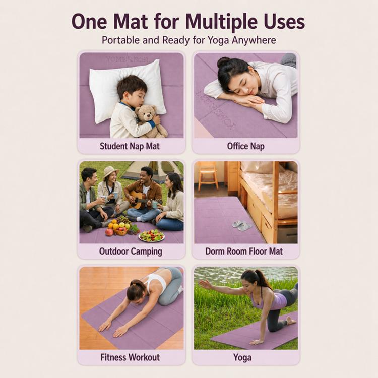 Negative Ions Portable Travel Thick Foldable Yoga Pad Student Nnap Mat