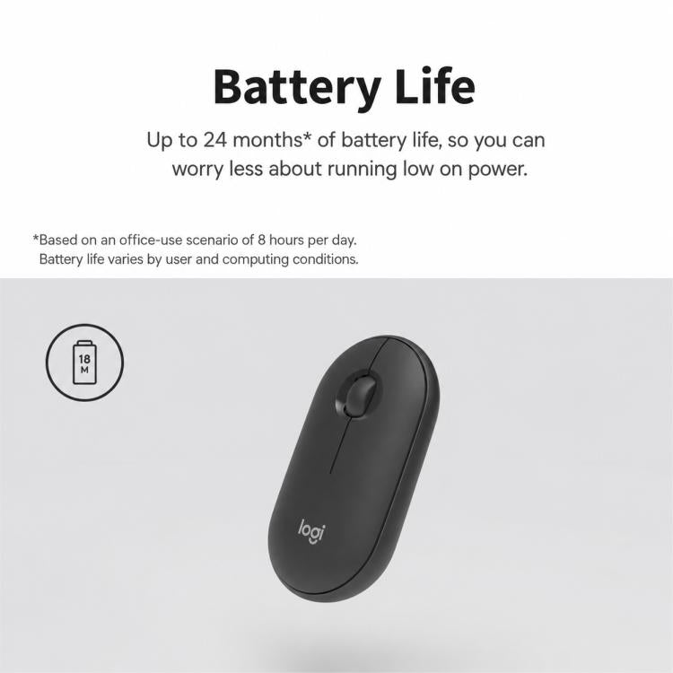 Logitech PEBBLE 2.0 M350S 4000DPI Ultra-Thin Dual-Mode Wireless Bluetooth Mouse
