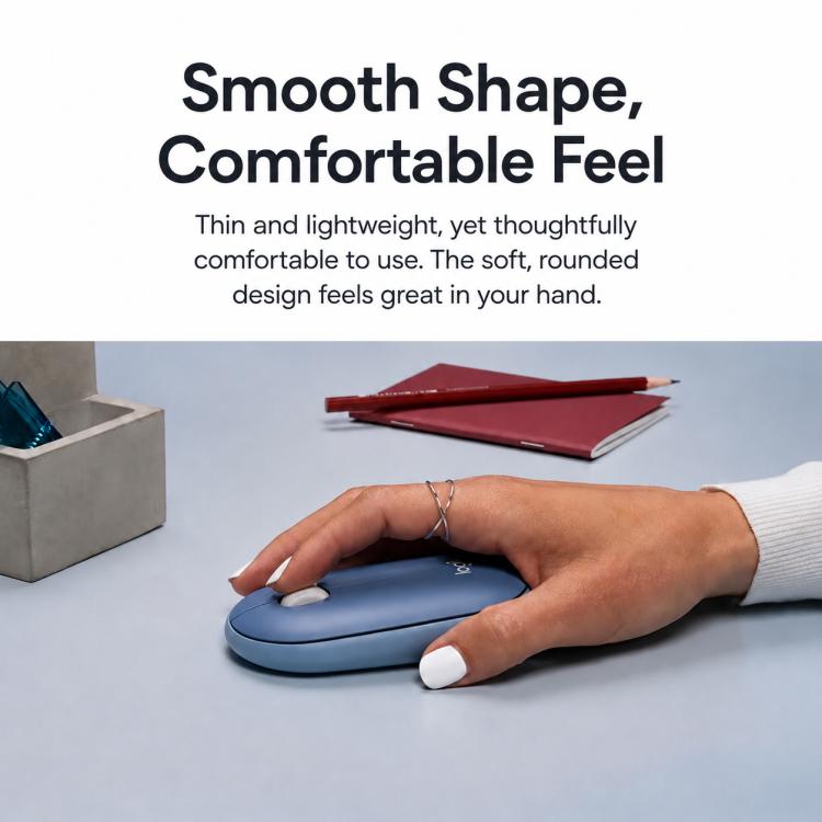 Logitech PEBBLE 2.0 M350S 4000DPI Ultra-Thin Dual-Mode Wireless Bluetooth Mouse