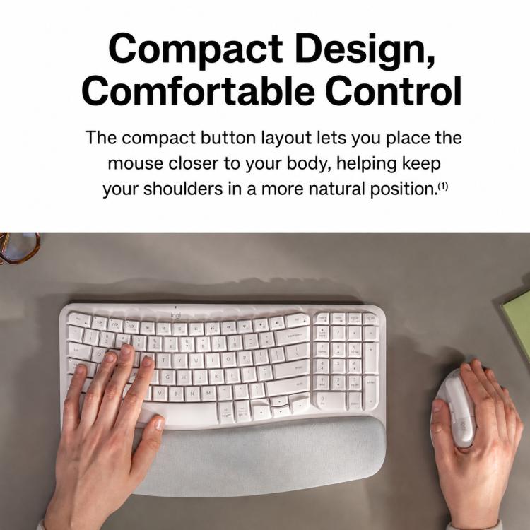 Logitech WAVE KEYS LIFT COMBO Wireless Ergonomic Keyboard Mouse Set