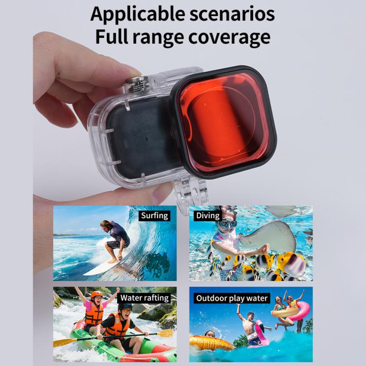 For DJI Osmo Nano JSR Diving Color Lens Filter Set, Magenta Filter, Pink Filter, Red Filter, 3 in 1 Filter, Single Waterproof Cover