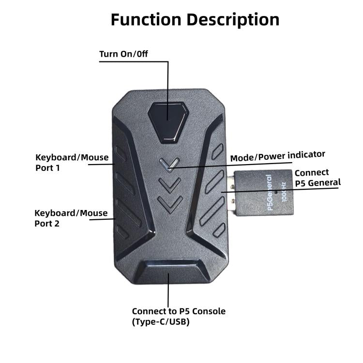 HXSJ Master-P5+V100+H300 Gaming Keyboard and Mouse Adapter Set for PS5, Master-P5+V100+H300