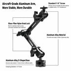 O-Type Magic Arm Mount 1/4 inch Ball Head Bracket, Magic Arm, Magic Arm with Adapter