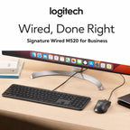 Logitech M520 Business Quiet Wired Office Mouse, M520