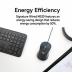 Logitech M520 Business Quiet Wired Office Mouse, M520