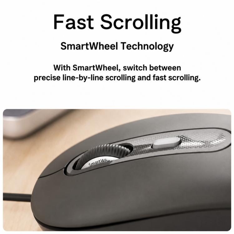 Logitech M520 Business Quiet Wired Office Mouse, M520