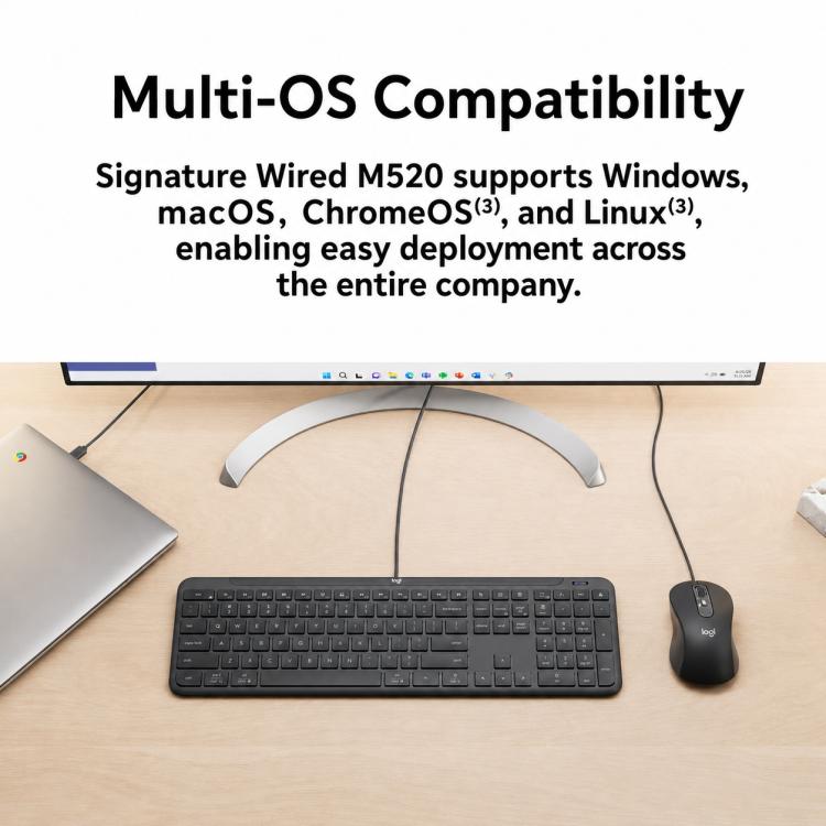 Logitech M520 Business Quiet Wired Office Mouse, M520