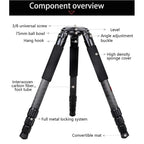 BEXIN ST364C Rugged Camcorder Photographic Carbon Fiber Big Tripod, Max Tube: 36mm, ST364C