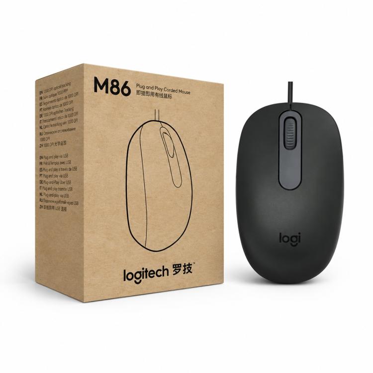 Logitech M86 1000DPI USB-A Port Wired Mouse, M86