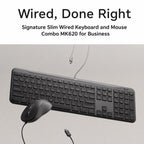 Logitech MK620 Signature Slim Wired Keyboard and Wired Mouse Combo for Business