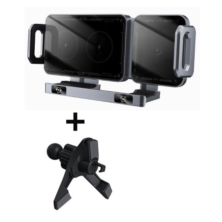 X06 Foldable Screen 15W Wireless Charger Rotating Navigation Bracket, Bat Bracket, Grey Bracket + Tripod, Black Bracket + Tripod, Black Bracket + Suction Cup, Only Black Bracket, Grey Bracket + Suction Cup, Only Grey Bracket
