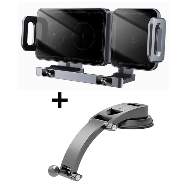 X06 Foldable Screen 15W Wireless Charger Rotating Navigation Bracket, Bat Bracket, Grey Bracket + Tripod, Black Bracket + Tripod, Black Bracket + Suction Cup, Only Black Bracket, Grey Bracket + Suction Cup, Only Grey Bracket