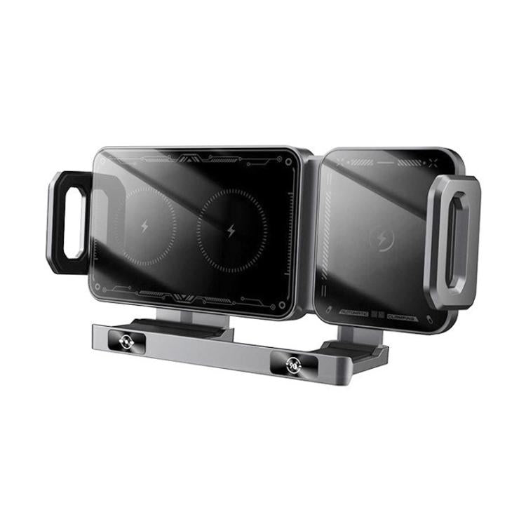 X06 Foldable Screen 15W Wireless Charger Rotating Navigation Bracket, Bat Bracket, Grey Bracket + Tripod, Black Bracket + Tripod, Black Bracket + Suction Cup, Only Black Bracket, Grey Bracket + Suction Cup, Only Grey Bracket