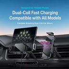 X06 Foldable Screen 15W Wireless Charger Rotating Navigation Bracket, Bat Bracket, Grey Bracket + Tripod, Black Bracket + Tripod, Black Bracket + Suction Cup, Only Black Bracket, Grey Bracket + Suction Cup, Only Grey Bracket