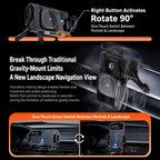 A03 Car Single Coil 15W Wireless Charger Rotating Navigation Bracket, A03 (Black)