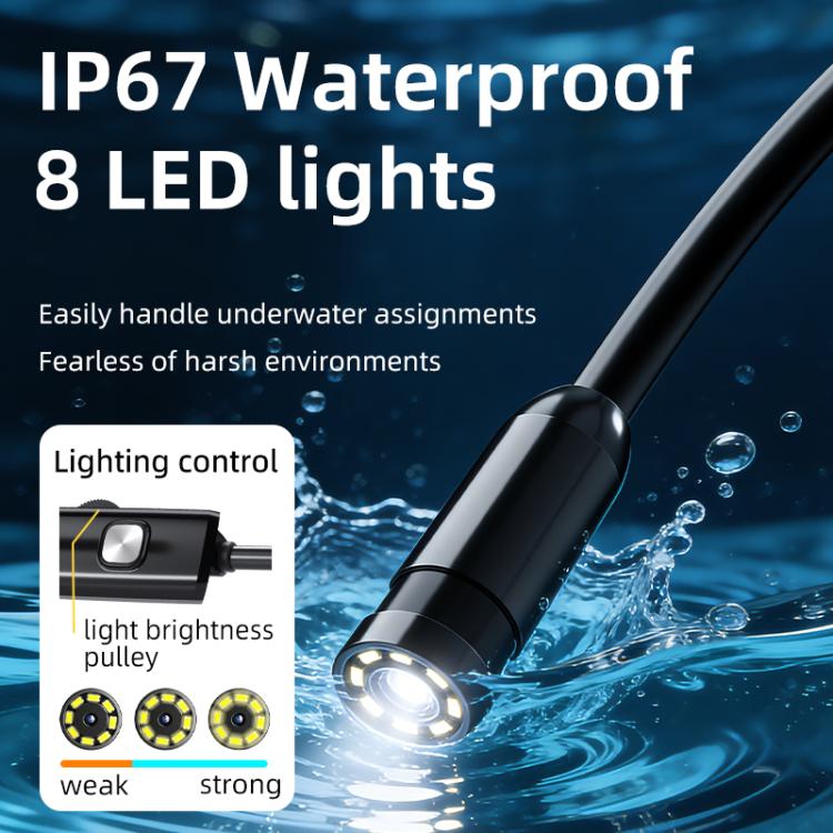 AN112T Type-C IP67 8LEDs 8mm Industry Digital Endoscope, 1m Flexible Cable, 2m Flexible Cable, 3.5m Flexible Cable, 5m Flexible Cable, 10m Flexible Cable, 1m Hard Cable, 2m Hard Cable, 3.5m Hard Cable, 5m Hard Cable, 10m Hard Cable