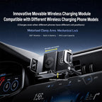 Y10 Car Adjustable Coil 15W Wireless Charger Rotating Navigation Bracket, Y10 (Black), Y10 (Silver)
