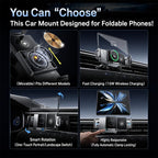 Y10 Car Adjustable Coil 15W Wireless Charger Rotating Navigation Bracket, Y10 (Black), Y10 (Silver)