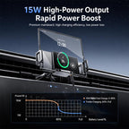 Y10 Car Adjustable Coil 15W Wireless Charger Rotating Navigation Bracket, Y10 (Black), Y10 (Silver)