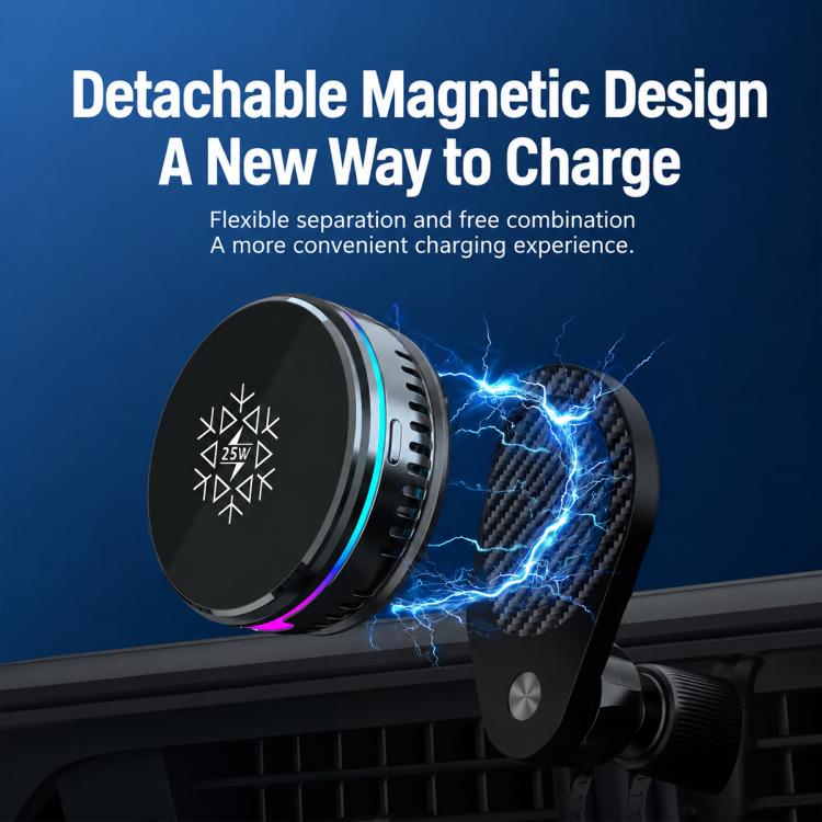 S35 Magnetic Cooling 25W Wireless Fast Charger Car Air Outlet Holder