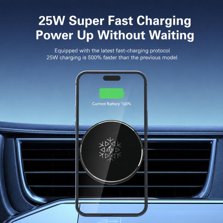 S35 Magnetic Cooling 25W Wireless Fast Charger Car Air Outlet Holder