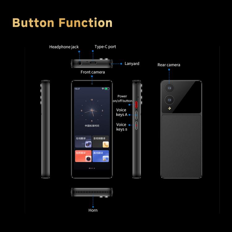 S20 Pro 5 inch Screen AI Intelligent Translator Portable Language Translation Device