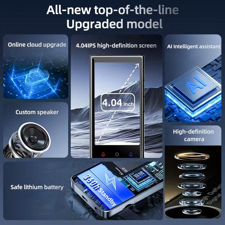 V2 4.04 inch Screen Portable AI Smart Translator Support 142 Online Languages, V2