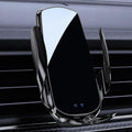 F4 Smart Infrared Sensing  Car Magnetic Wireless Charging Phone Holder, Gunmetal, Silver