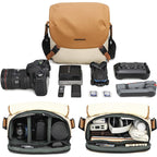 Contrast Color Crossbody Shoulder DSLR Camera Bag, 20 x 18 x 10cm S, 26 x 24 x 11cm L