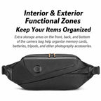 Camera Sling Chest Bag Multifunction Photography Shoulder Bag, 30 x 9.5 x 17cm
