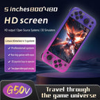 G50V 5-inch True-color Handheld Game Console Supports 19+ Emulators, 64G